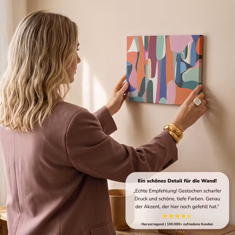 Vormen - Ritmisch - Kleuren - Abstract canvas 2cm klein -sfeer3