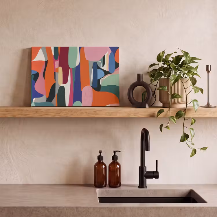 Vormen - Ritmisch - Kleuren - Abstract canvas 2cm klein -sfeer6