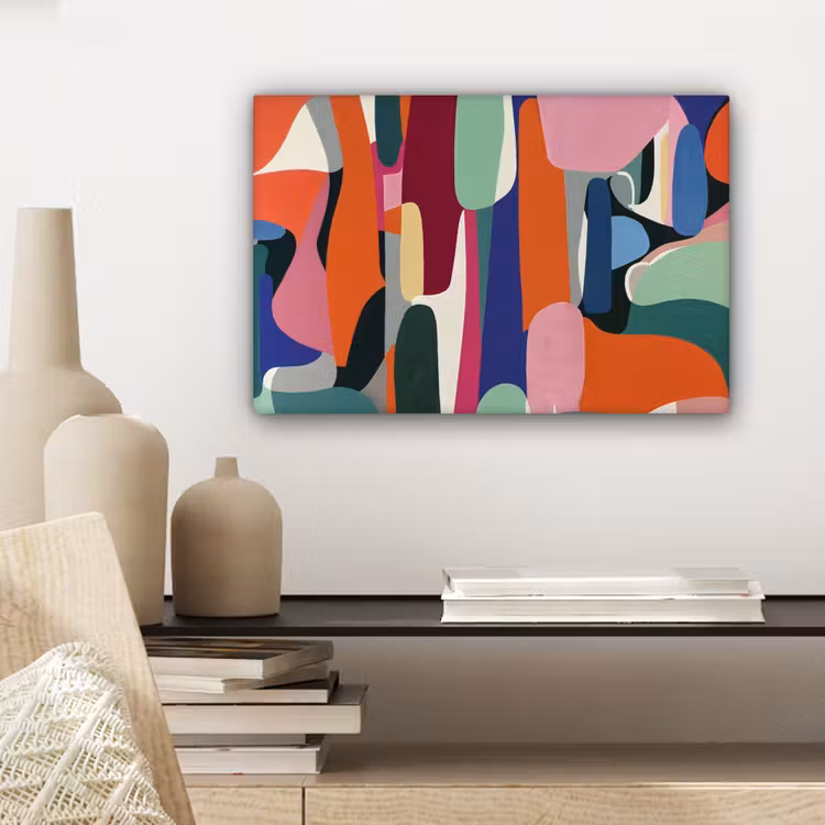 Vormen - Ritmisch - Kleuren - Abstract canvas 2cm klein -closeup_print_DE