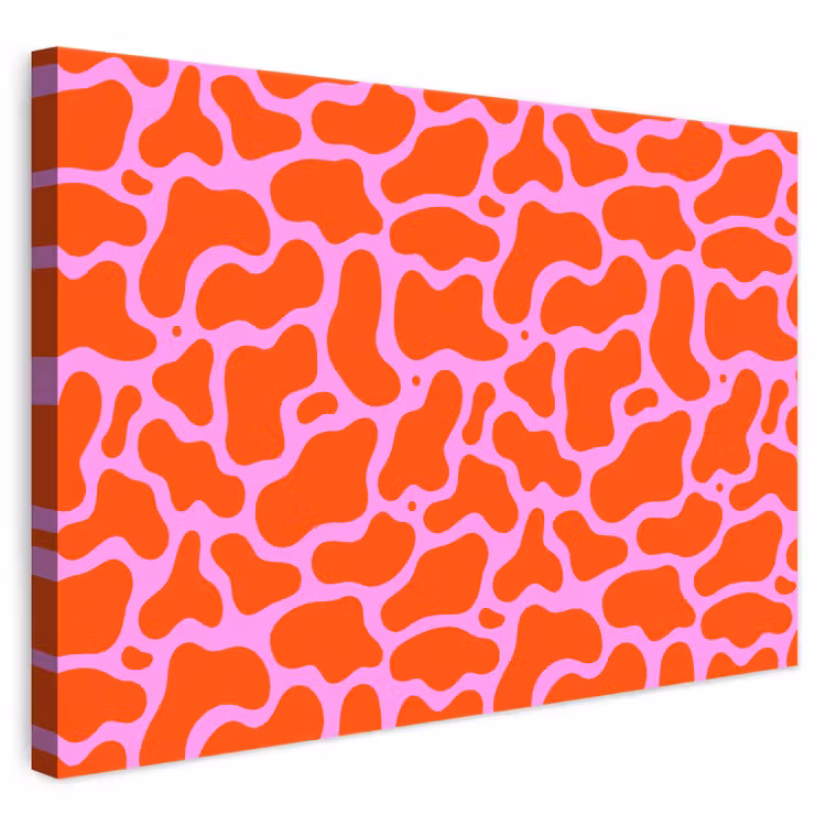 Vormen - Roze - Rood canvas 2cm klein 34 -3d