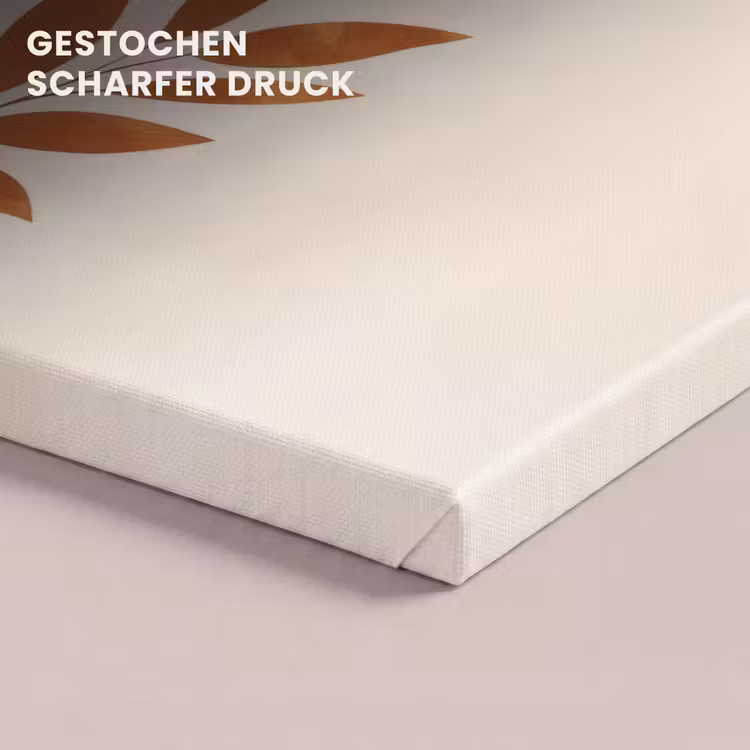 Vormen - Rond - Bladeren - Beige canvas 2cm klein -closeup_print_DE