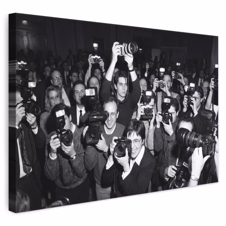 Fotografen - Menigte - Flitsers - Journalistiek canvas 2cm klein -3d