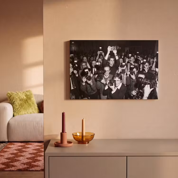 Fotografen - Menigte - Flitsers - Journalistiek canvas 2cm klein -sfeer1