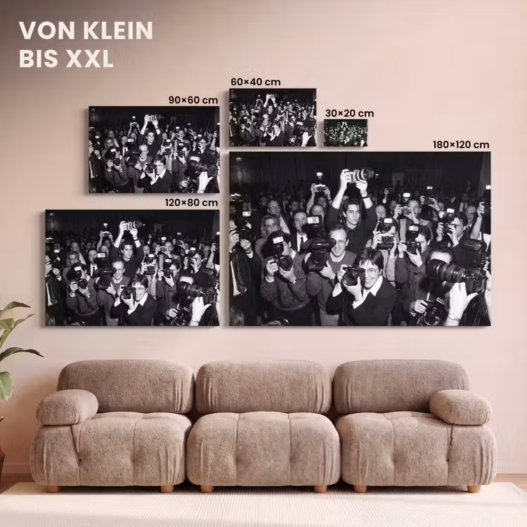 Fotografen - Menigte - Flitsers - Journalistiek canvas 2cm klein -Xsfeer8_DE