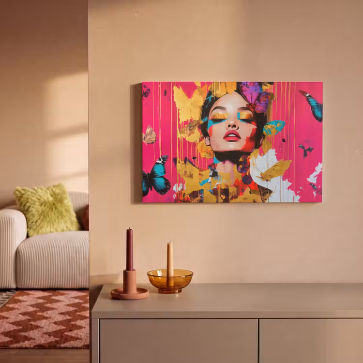 Vrouw - Abstract - Kleurrijk canvas 2cm klein -sfeer1
