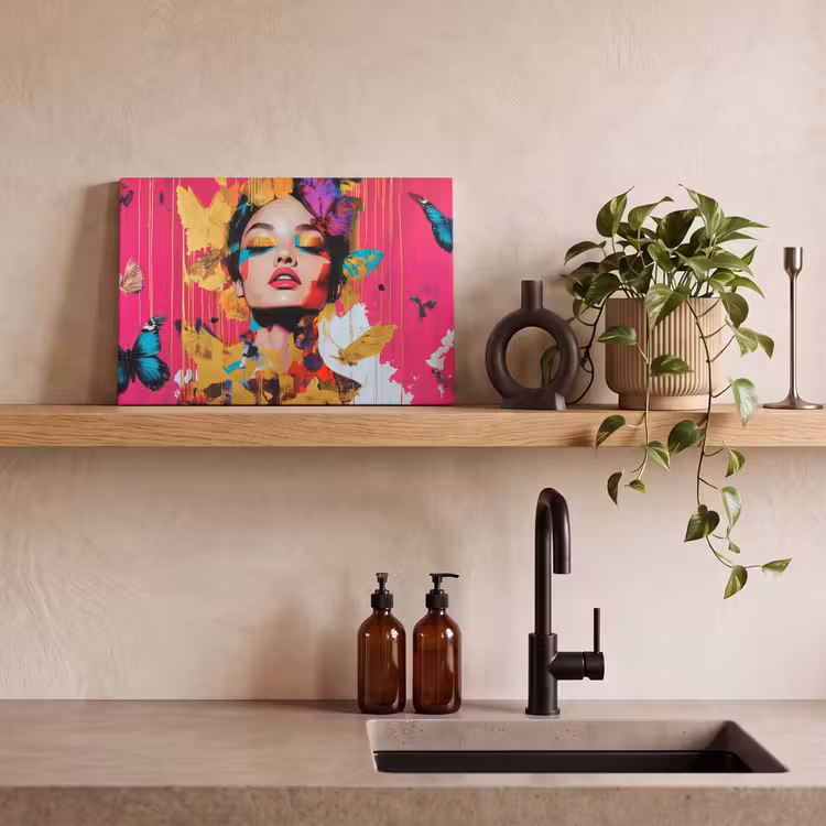 Vrouw - Abstract - Kleurrijk canvas 2cm klein -sfeer3