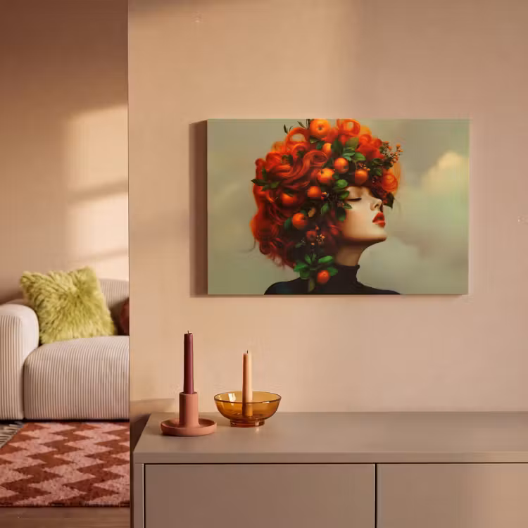 Vrouw - Appels - Rood - Bladeren canvas 2cm klein -sfeer1