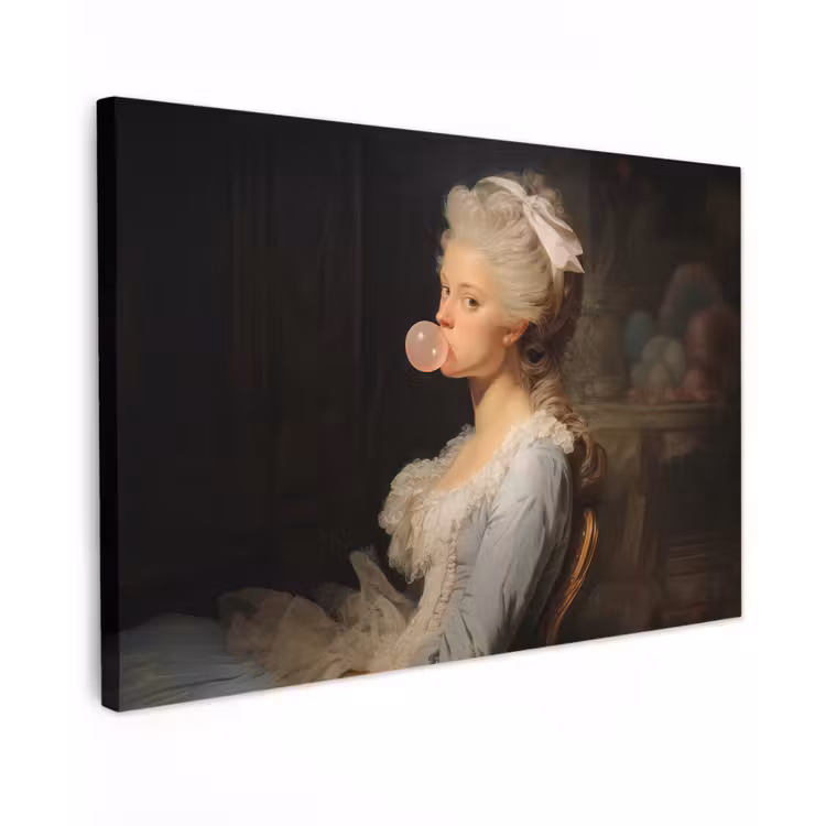 Vrouw - Barokjurk - Kauwgom canvas 2cm klein -z3d
