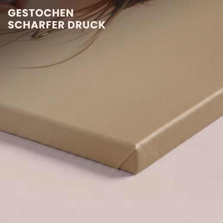 Vrouw - Beige - Bloem - Modern - Portret canvas 2cm klein -closeup_print_DE