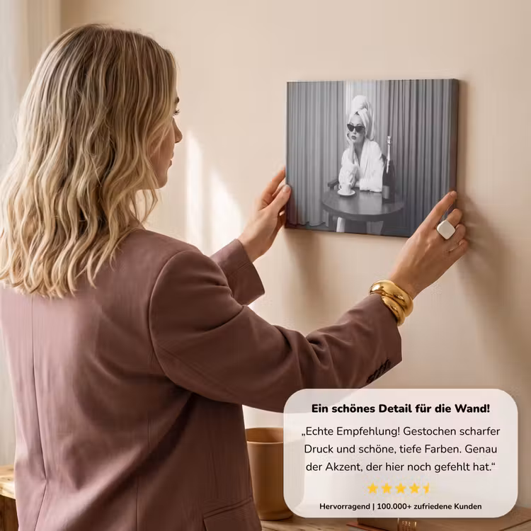 Vrouw - Bubbels - Zwart - Wit canvas 2cm klein -Xsfeer7_DE