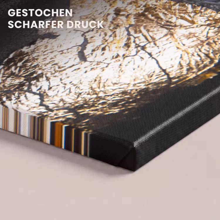 Vrouw - Bladgoud - Zwart - Goud - Luxe canvas 2cm klein -closeup_print_DE