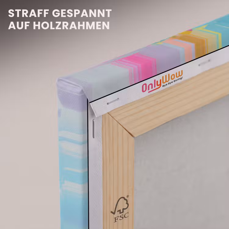 Vrouw - Blond - Roze kauwgom - Kleurrijk - Pastel canvas 2cm klein -uniquesellingpoint_afwerking-onlywow_DE