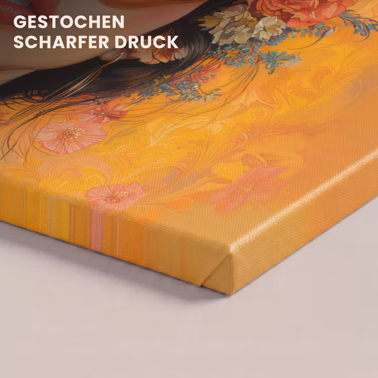 Vrouw - Bloemen - Aesthetic - Oranje canvas 2cm klein -closeup_print_DE