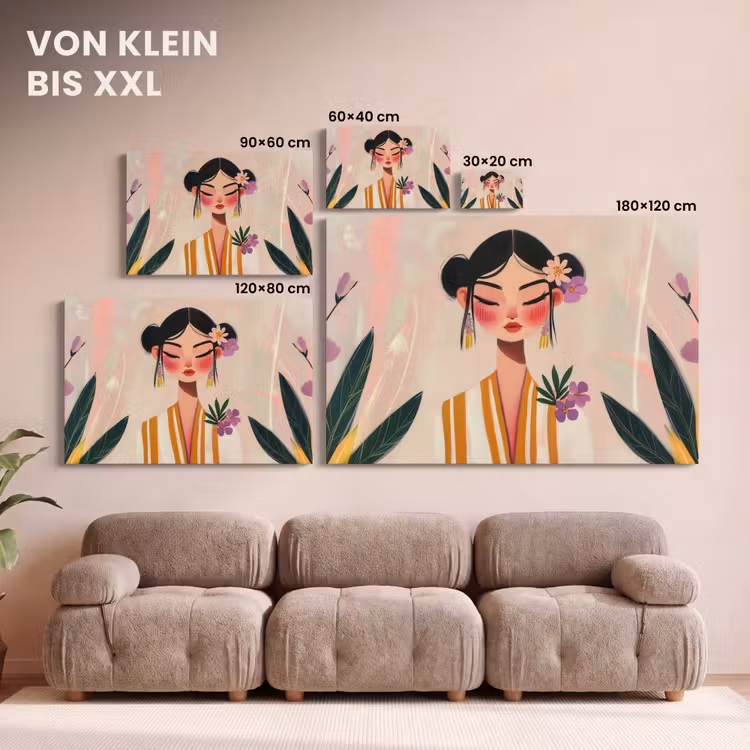 Vrouw - Bloemen - Pastel canvas 2cm klein -Xsfeer8_DE