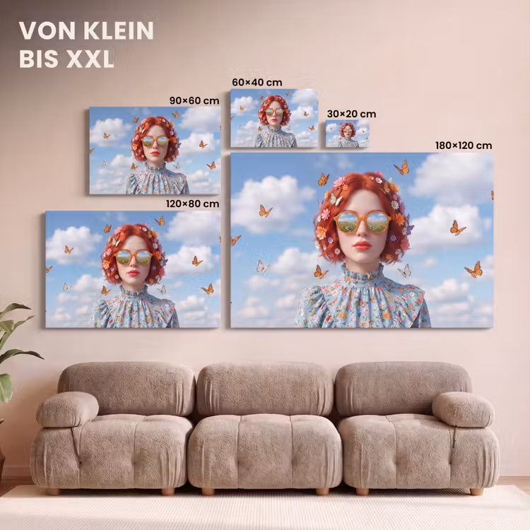 Vrouw - Bloemen - Zomer - Portret - Kleurrijk canvas 2cm klein -Xsfeer8_DE