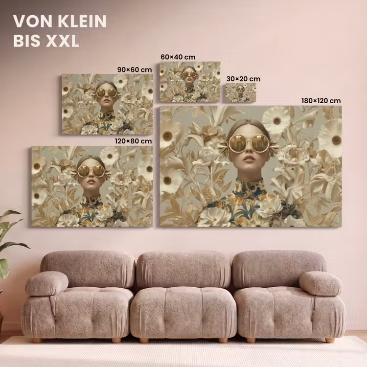 Vrouw - Bloemen - Zonnebril - Wit canvas 2cm klein -Xsfeer8_DE