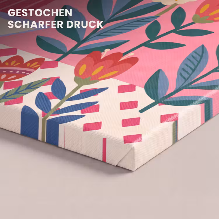 Vrouw - Cocktail - Bloemen - Modern - Roze canvas 2cm klein -closeup_print_DE