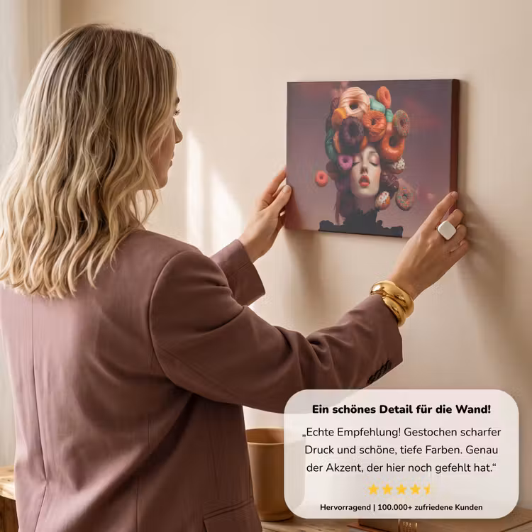 Vrouw - Donuts - Kleurrijk canvas 2cm klein -sfeer3