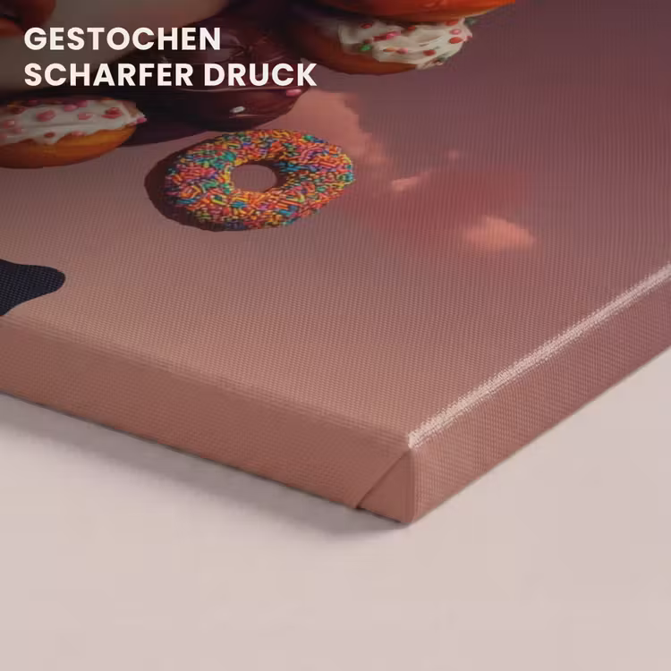 Vrouw - Donuts - Kleurrijk canvas 2cm klein -uniquesellingpoint_afwerking-onlywow_DE