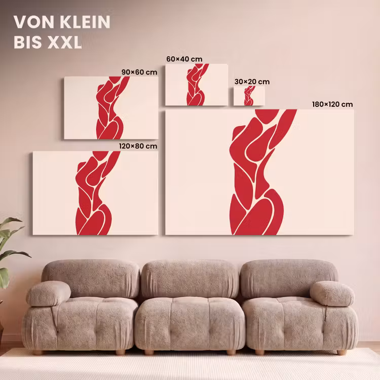 Vrouw - Figuur - Abstract - Modern - Rood canvas 2cm klein -Xsfeer8_DE