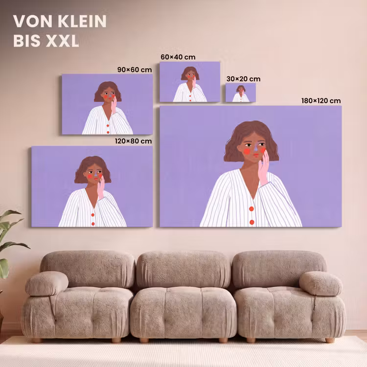 Vrouw - Gezicht - Mensen - Abstract - Kleurrijk canvas 2cm klein -Xsfeer8_DE