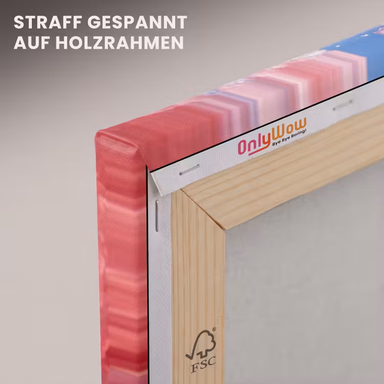 Vrouw - Drank - Zomer - Roze - Blauw canvas 2cm klein -uniquesellingpoint_afwerking-onlywow_DE