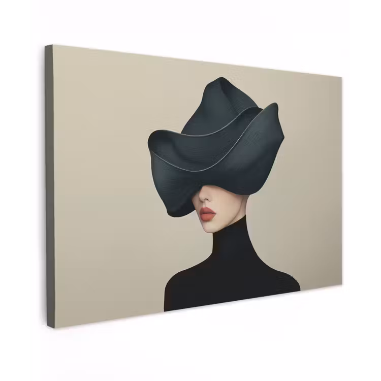 Vrouw - Groen - Hoed canvas 2cm klein -z3d