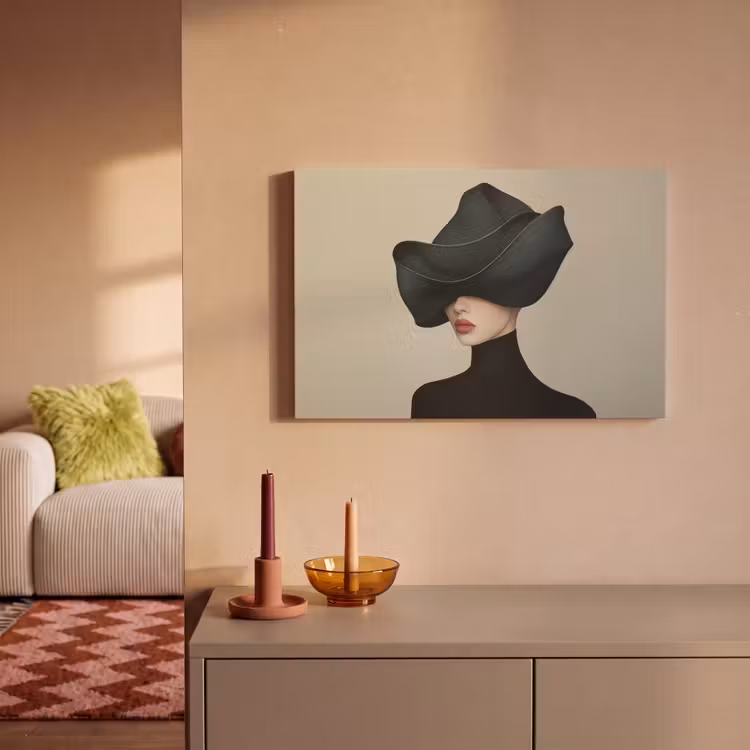Vrouw - Groen - Hoed canvas 2cm klein -sfeer1