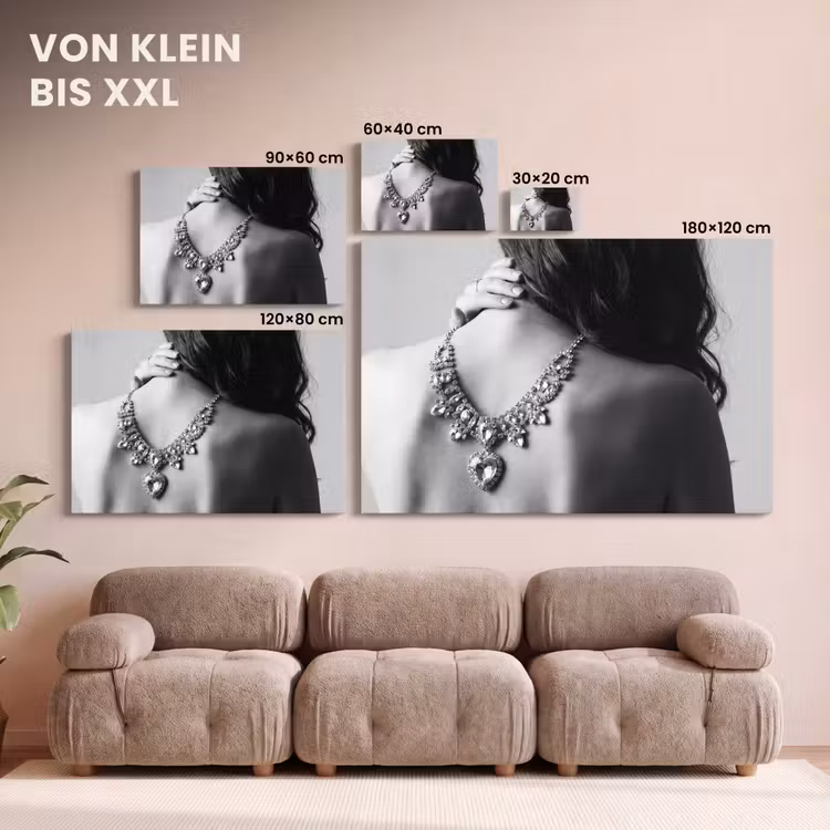 Vrouw - Ketting - Fashion - Zwart - Wit canvas 2cm klein -Xsfeer8_DE