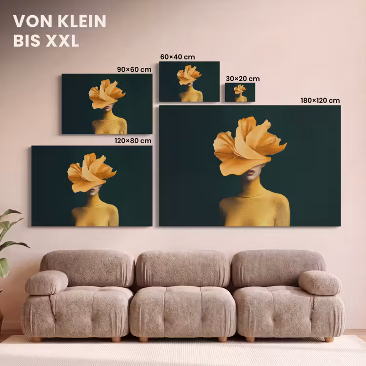 Vrouw - Hoed - Geel canvas 2cm klein -Xsfeer8_DE