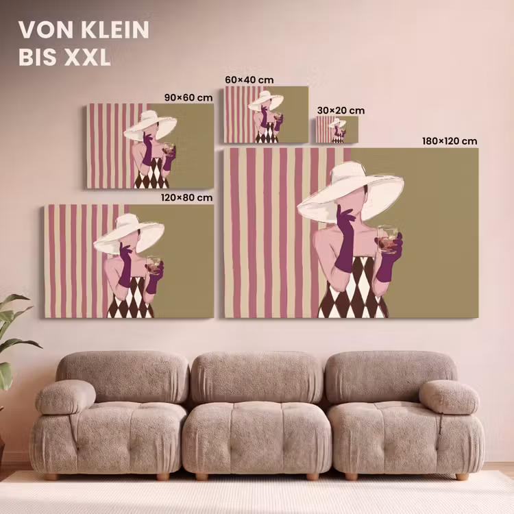 Vrouw - Hoed - Mode - Abstract - Kleurrijk canvas 2cm klein -Xsfeer8_DE