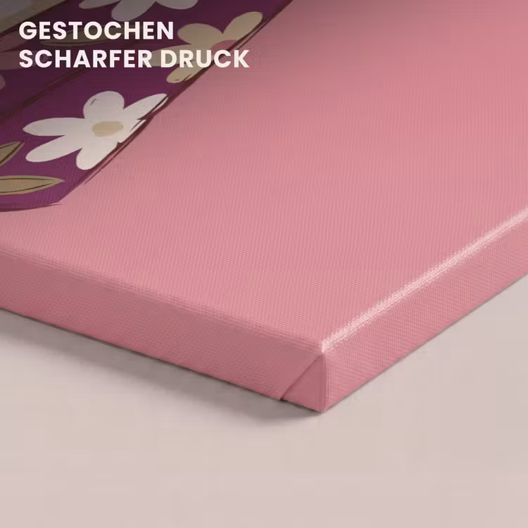 Vrouw - Hoed - Portret - Illustratie - Roze canvas 2cm klein -closeup_print_DE
