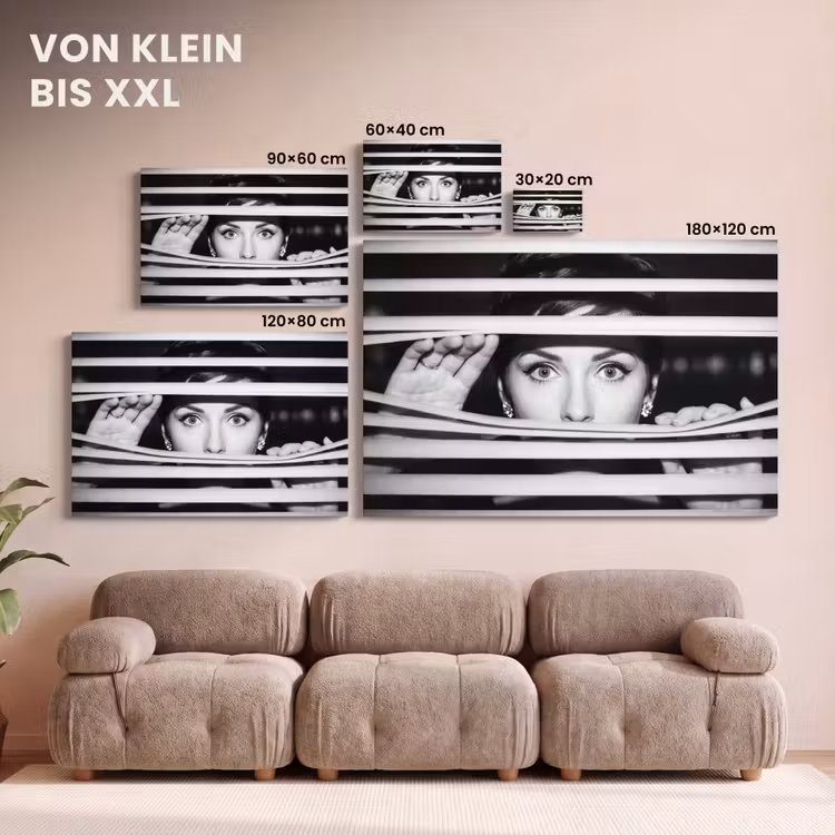 Vrouw - Jaloezieën - Portret - Zwart-wit canvas 2cm klein -Xsfeer8_DE