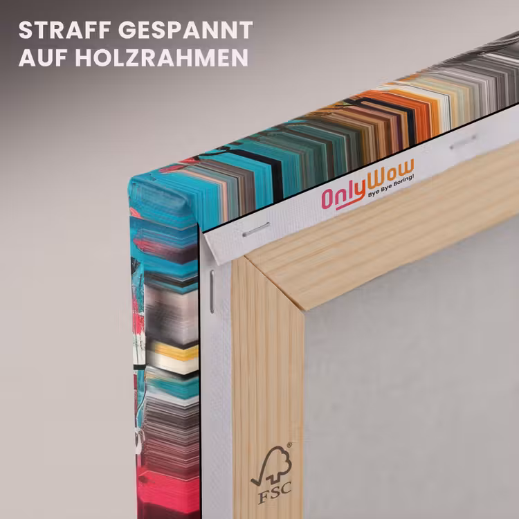 Vrouw - Kauwgom - Graffiti - Neonkleuren canvas 2cm klein -uniquesellingpoint_afwerking-onlywow_DE