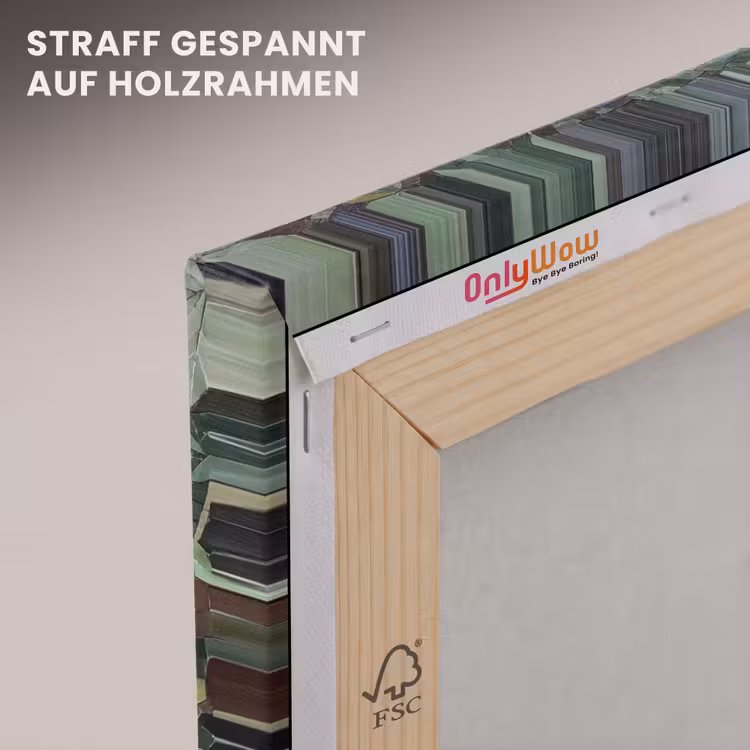 Vrouw - Klassiek - Mozaiëk - Natuur - Groen canvas 2cm klein -uniquesellingpoint_afwerking-onlywow_DE