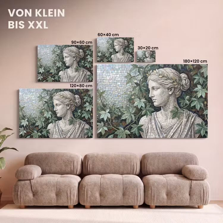 Vrouw - Klassiek - Mozaiëk - Natuur - Groen canvas 2cm klein -Xsfeer8_DE