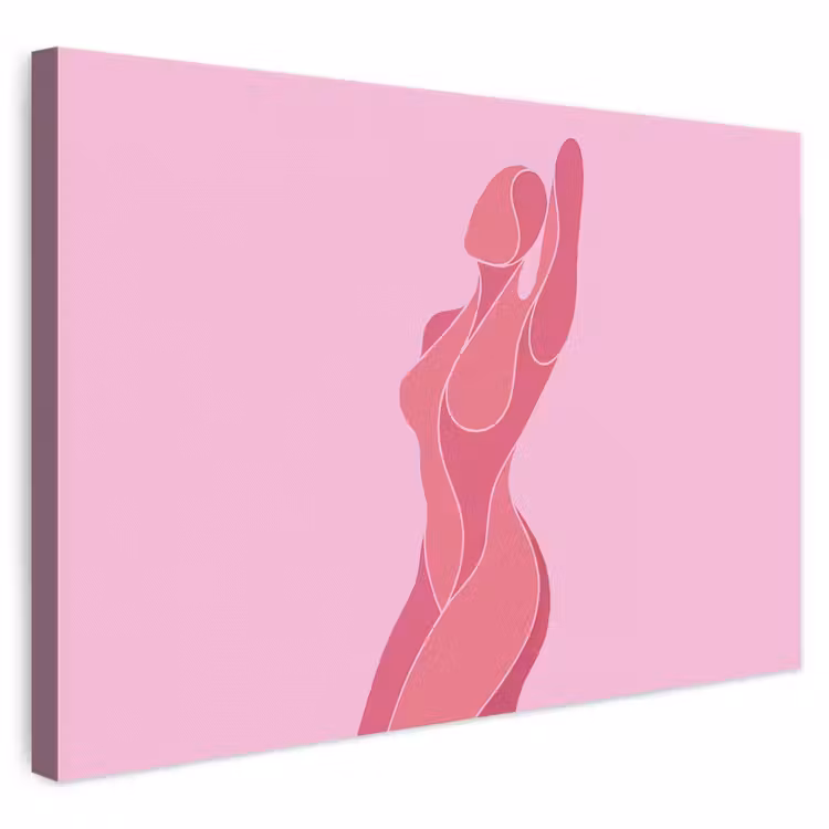 Vrouw - Lichaam - Abstract - Roze canvas 2cm klein -3d