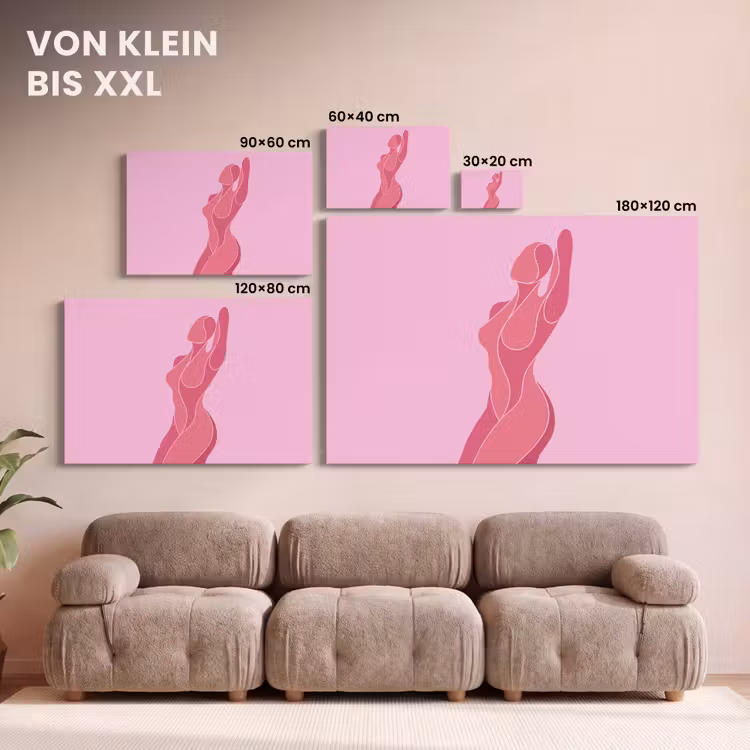 Vrouw - Lichaam - Abstract - Roze canvas 2cm klein -Xsfeer8_DE