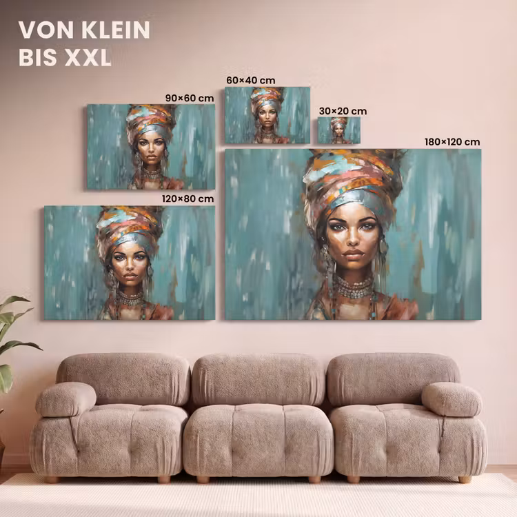 Vrouw - Kunst - Sieraden - Portret canvas 2cm klein -Xsfeer8_DE