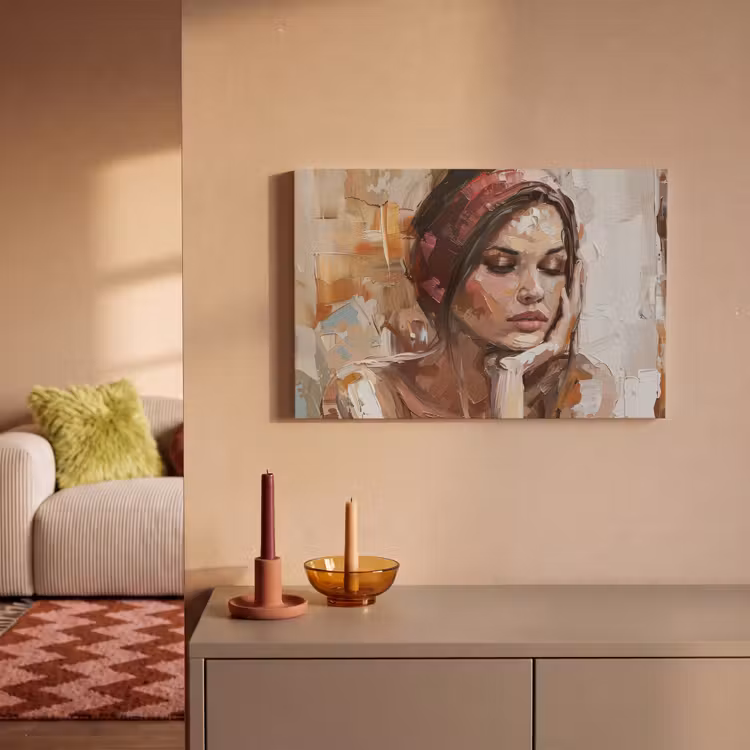Vrouw - Verflook - Portret - Modern canvas 2cm klein -sfeer1