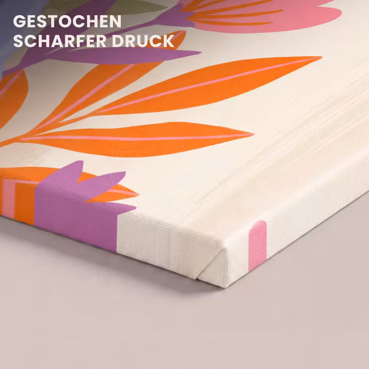 Vrouw - Lezen - Thuis - Modern - Bloemen canvas 2cm klein -closeup_print_DE