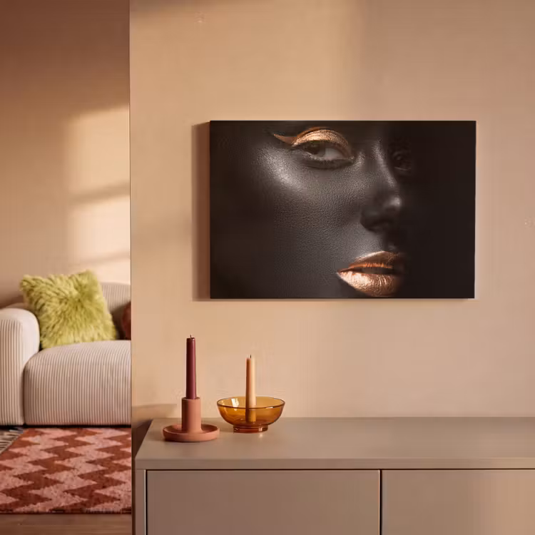 Vrouw - Make-up - Koper - Zwart canvas 2cm klein -sfeer1