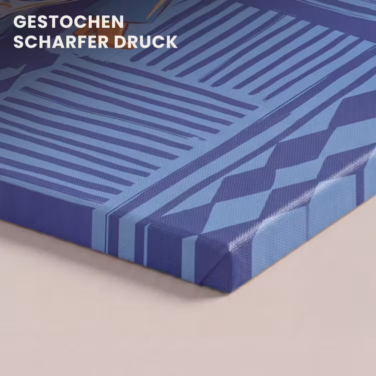 Vrouw - Martini glas - Abstract - Blauw - Kunst canvas 2cm klein -closeup_print_DE