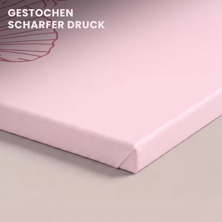 Vrouw - Schelp - Kunst - Lijntekening - Roze canvas 2cm klein -closeup_print_DE
