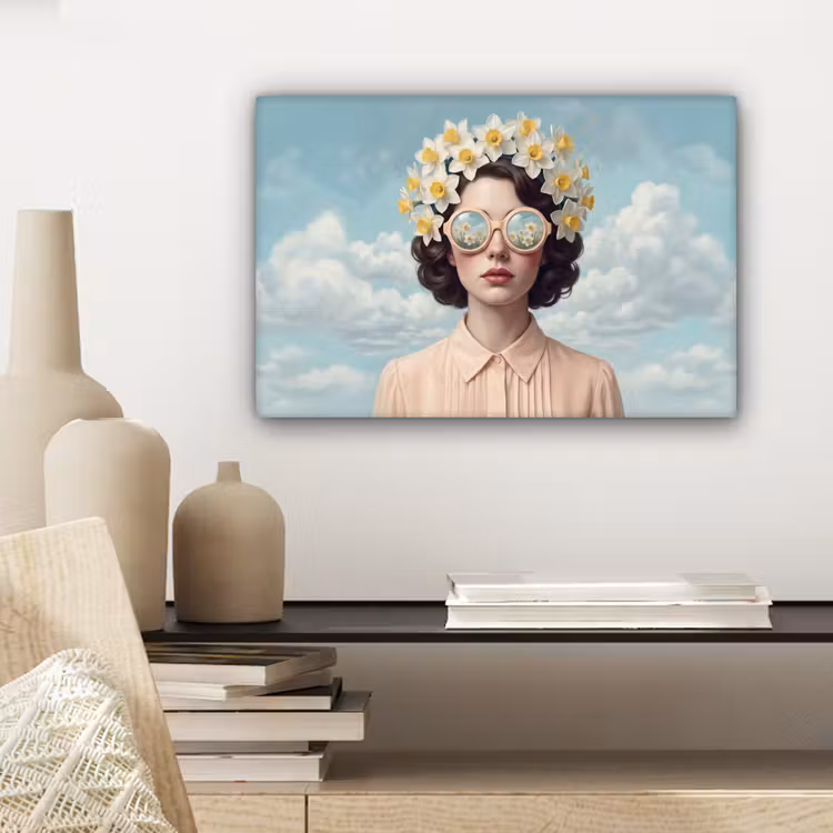 Vrouw - Narcissen - Geel canvas 2cm klein -sfeer6