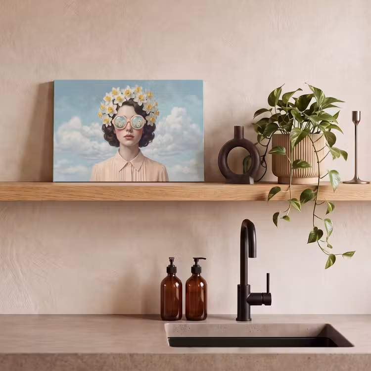 Vrouw - Narcissen - Geel canvas 2cm klein -closeup_print_DE