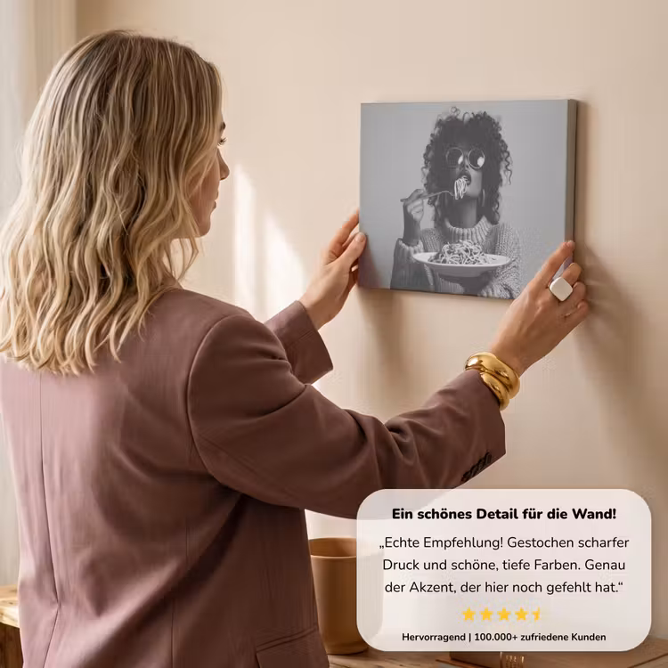Vrouw - Pasta - Zwart - Wit canvas 2cm klein -Xsfeer7_DE