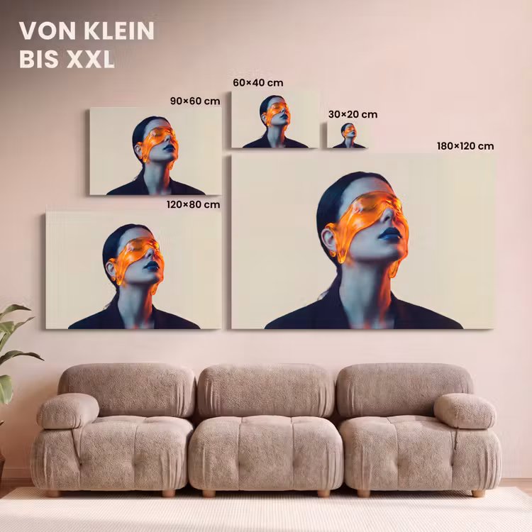 Vrouw - Oranje - Abstract - Modern - Kleurrijk canvas 2cm klein -Xsfeer8_DE