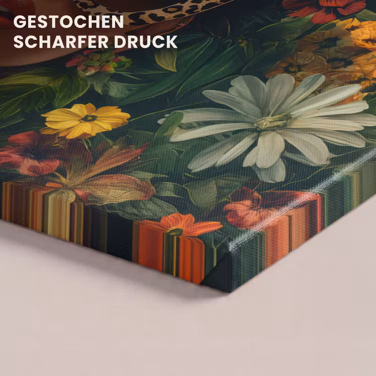 Vrouw - Panterprint - Jungle - Natuur - Luxe canvas 2cm klein -closeup_print_DE