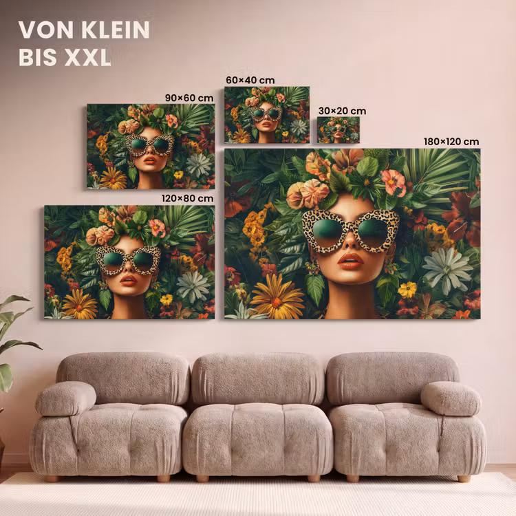 Vrouw - Panterprint - Jungle - Natuur - Luxe canvas 2cm klein -Xsfeer8_DE
